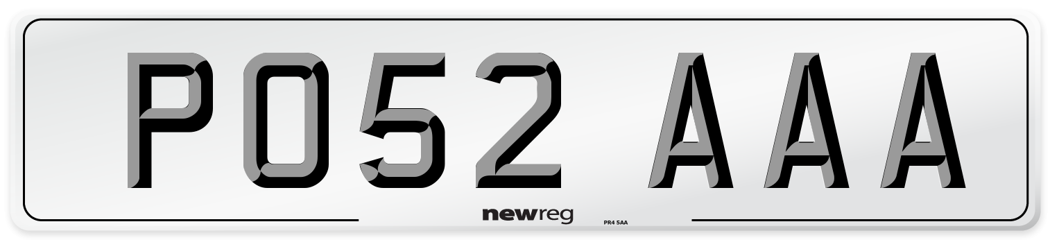PO52 AAA Number Plate from New Reg